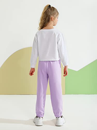 Kids Girl Tracksuit Set Girls Butterfly Pattern Long Sleeve Pullover Sweatshirt Crop Tops + Pants Suit Teen Girls Spring Fall Outfits Set Sports Hip Hop Clothes