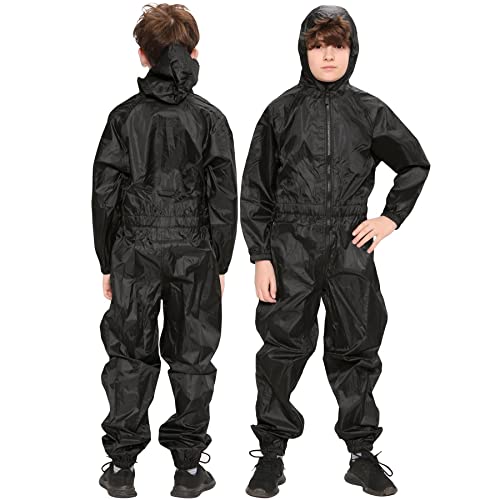 A2Z Girls Boys Raincoat Kids Puddle Suits All in One Waterproof Hooded Overall Rainsuit Unisex Muddy Suit Rainwear Romper 2-13 Years