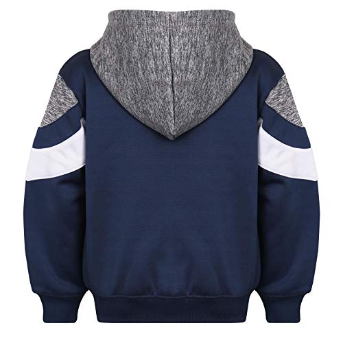 Kids Girls Boys Tracksuit Fleece Hooded Hoodie & Bottom Jogging Suits - T.S 312 Navy 11-12