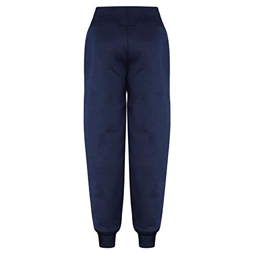 Kids Girls Boys Tracksuit Fleece Hooded Hoodie & Bottom Jogging Suits - T.S 312 Navy 11-12