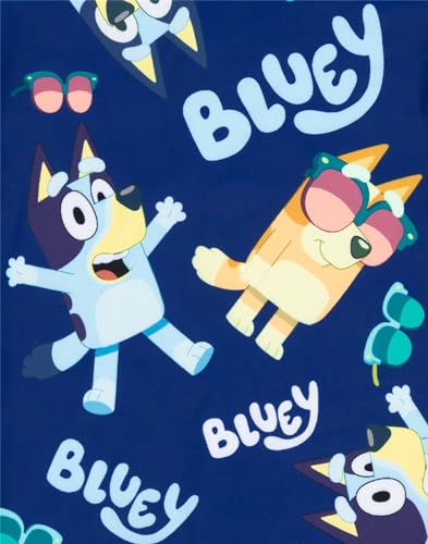 Bluey Boys Surf Suit Swimsuit | Kids Toddlers Bingo Dog Character Sunglasses Blue Green Swimming Costume | Animated Kids TV Show Logo Merchandise, 3-4 Years