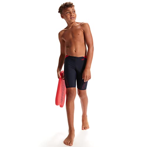 Speedo Boy's Hyper Boom Splice II Jammer, True Navy/Fed Red, 5-6 Years