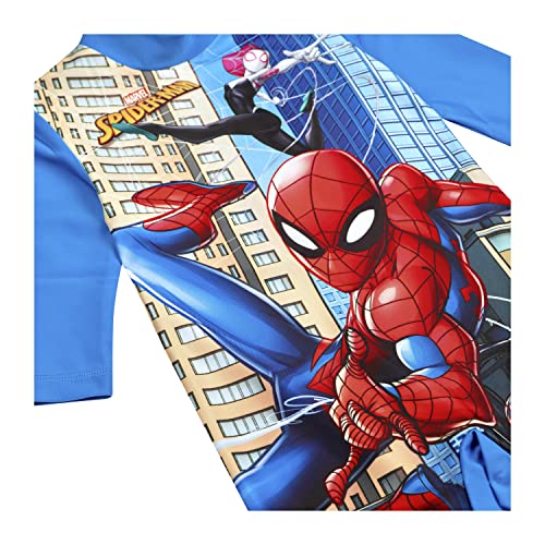 Spiderman Boys Swimsuit Surfsuit, Ages 3 to 8 Years Old (as8, Age, 6_Years, 7_Years, Regular) Blue