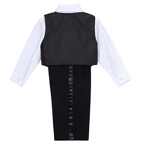 Lito Angels Little Boys Black Tuxedo Suits & Blazers Formal Dress Wear Wedding Outfit 5 Piece Set Age 2-3 Years