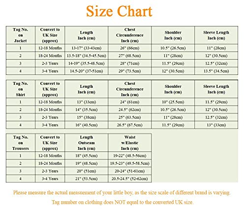 Lito Angels Little Boys Black Tuxedo Suits & Blazers Formal Dress Wear Wedding Outfit 5 Piece Set Age 2-3 Years