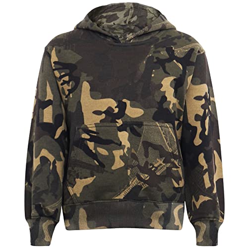 Kids Girls Boys Plain Tracksuit Hooded Hoodie Jog Suit - T.S Plain 105 Camo Green 11-12