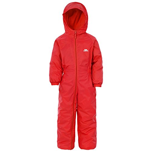 Trespass Padded Waterproof Snow Suit – DripDrop Unisex Children’s Model – Winter - Red - 5/6 Years