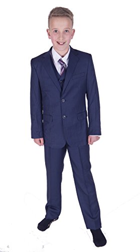 Cinda 5 Piece Blue Boy Suits Wedding Suit Page Boy Party Prom Suits Blue 10-11 Years