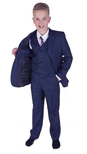 Cinda 5 Piece Blue Boy Suits Wedding Suit Page Boy Party Prom Suits Blue 10-11 Years
