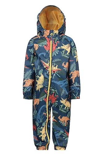 Mountain Warehouse Kids Waterproof Rain Suit, Toddler High Vis Suit, Breathable Hooded Coverall Rain Suit, One Piece Jumpsuit, Taped Seams Trench coat Royal Blue 2-3 years