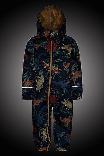 Mountain Warehouse Kids Waterproof Rain Suit, Toddler High Vis Suit, Breathable Hooded Coverall Rain Suit, One Piece Jumpsuit, Taped Seams Trench coat Royal Blue 2-3 years