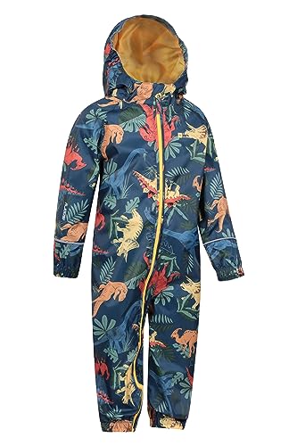 Mountain Warehouse Kids Waterproof Rain Suit, Toddler High Vis Suit, Breathable Hooded Coverall Rain Suit, One Piece Jumpsuit, Taped Seams Trench coat Royal Blue 2-3 years