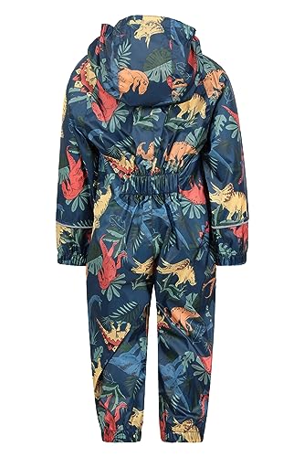 Mountain Warehouse Kids Waterproof Rain Suit, Toddler High Vis Suit, Breathable Hooded Coverall Rain Suit, One Piece Jumpsuit, Taped Seams Trench coat Royal Blue 2-3 years