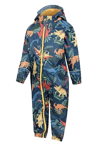 Mountain Warehouse Kids Waterproof Rain Suit, Toddler High Vis Suit, Breathable Hooded Coverall Rain Suit, One Piece Jumpsuit, Taped Seams Trench coat Royal Blue 2-3 years