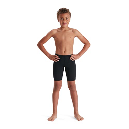 Speedo Boy's ECO Endurance+ Jammer, Comfortable Fit, Adjustable Design, Extra Flexibility, Quick Drying, Black, 15-16 Years