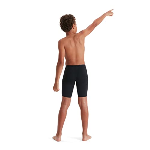 Speedo Boy's ECO Endurance+ Jammer, Comfortable Fit, Adjustable Design, Extra Flexibility, Quick Drying, Black, 15-16 Years