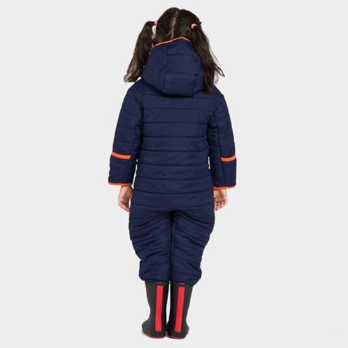 Peter Storm Kids’ Water Repellent Snuggle Suit with Fleece Lining, All in One Snow Suit for Boys and Girls, Insulated Coveralls, Puddle Suit, Kids Snow Suit, Winter Coats for Kids (3-4 Years, Navy)