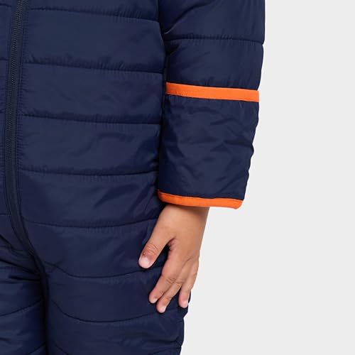 Peter Storm Kids’ Water Repellent Snuggle Suit with Fleece Lining, All in One Snow Suit for Boys and Girls, Insulated Coveralls, Puddle Suit, Kids Snow Suit, Winter Coats for Kids (3-4 Years, Navy)
