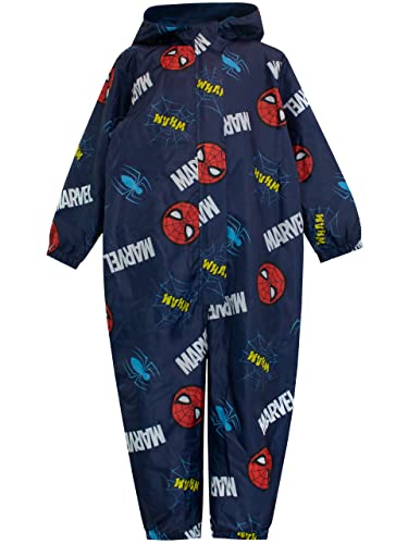 Marvel Puddle Suit | Spiderman All in One Waterproof for Kids | Boys Rain Suit Blue 2-3 Years