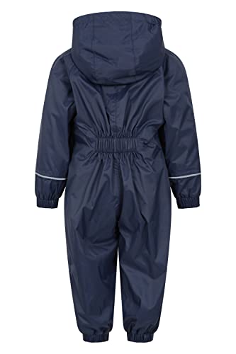 Mountain Warehouse Spright Junior Waterproof Rain Suit - Waterproof & Extra Warm with Taped Seams & Fleece Lining, for Boys & Girls - for Spring Summer, Wet Weather & Outdoors Navy 18-24 Months