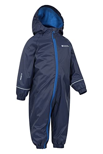 Mountain Warehouse Spright Junior Waterproof Rain Suit - Waterproof & Extra Warm with Taped Seams & Fleece Lining, for Boys & Girls - for Spring Summer, Wet Weather & Outdoors Navy 18-24 Months