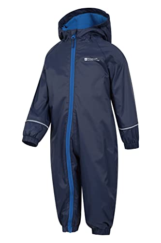 Mountain Warehouse Spright Junior Waterproof Rain Suit - Waterproof & Extra Warm with Taped Seams & Fleece Lining, for Boys & Girls - for Spring Summer, Wet Weather & Outdoors Navy 18-24 Months