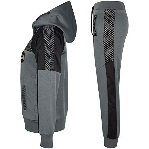 A2Z 4 Kids Kids Girls Boys Hooded Tracksuits Designer's Branded A2Z Originals Badged - T.S Mesh 304 Charcoal 9-10