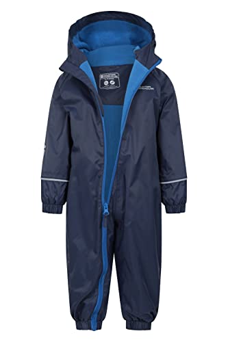 Mountain Warehouse Spright Junior Waterproof Rain Suit - Waterproof & Extra Warm with Taped Seams & Fleece Lining, for Boys & Girls - for Spring Summer, Wet Weather & Outdoors Navy 18-24 Months
