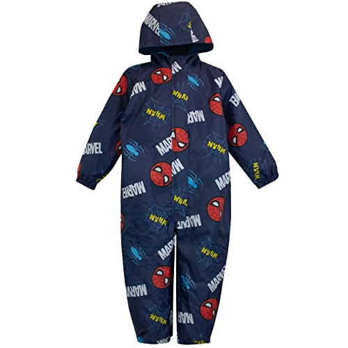 Marvel Puddle Suit | Spiderman All in One Waterproof for Kids | Boys Rain Suit Blue 2-3 Years
