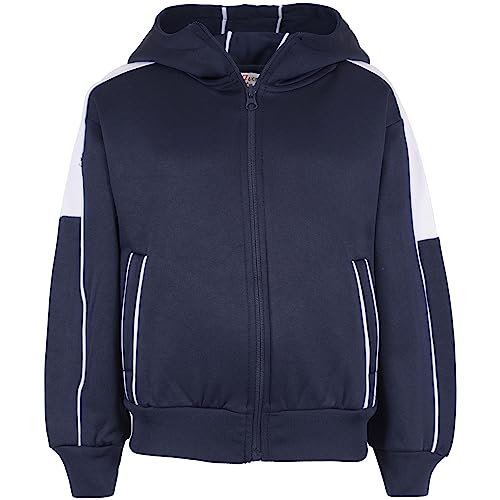 A2Z 4 Kids Girls Boys Tracksuit Hooded Top & Bottom Joggers- T.S 116 Navy 5-6