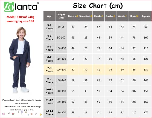 LOLANTA 2 Piece Boys Smart Suit, Kids Blazer & Pants Outfit, Leisurewear or Wedding Party Clothes, Greyblue, 140