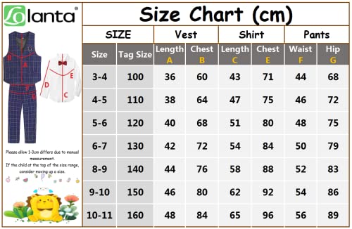 LOLANTA Boys Checked Waistcoat Set,Kids Wedding Formal Outfits,Pageboy Partywear (5-6 Years,Blue,Tag 120)