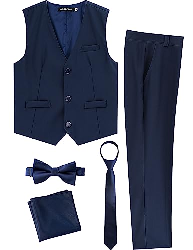 mintgreen Boys' Suits & Blazers, Wedding Outfit Party Formal Pageboy Prom Waistcoat & Trousers, Navy Blue, 9-10 Years, Tag 10