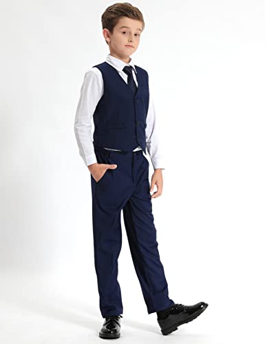 mintgreen Boys' Suits & Blazers, Wedding Outfit Party Formal Pageboy Prom Waistcoat & Trousers, Navy Blue, 9-10 Years, Tag 10