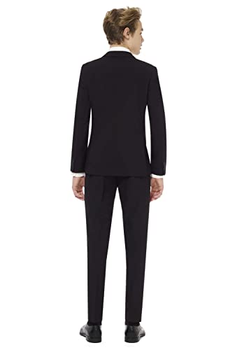 OppoSuits boys Crazy Suits for Teen Boys Aged 10 - 16 Years – Comes With Jacket, Pants and Tie, Black Knight, 14