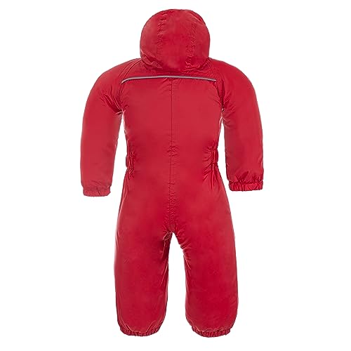 Trespass Kids' Waterproof Drip Drop Outdoor Rain Suit, Red (Signal red), 3/4 year