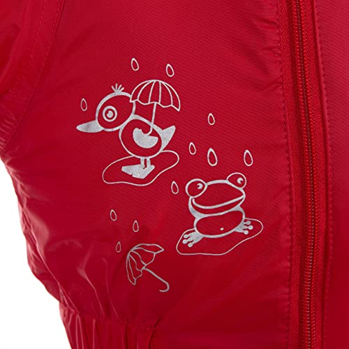 Trespass Kids' Waterproof Drip Drop Outdoor Rain Suit, Red (Signal red), 3/4 year
