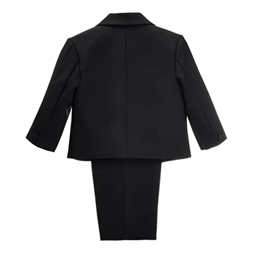 Lito Angels Little Boy Formal Dress Suit Wedding Outfit Wear, 5 Pieces Set (Blazer, Shirt, Waistcoat, Trousers, Bow Tie) Age 2-3 Years, Black, 057
