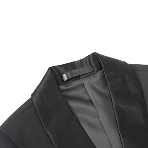 Sliktaa Boys Suits 2 Pieces Slim Fit One Button Notched Lapel Tuxedo Suits Wedding Performance Party Formal WearBlazer and Trousers, Black, 16 Years