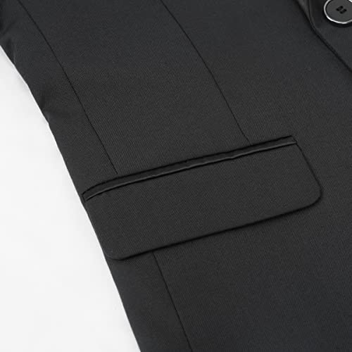 Sliktaa Boys Suits 2 Pieces Slim Fit One Button Notched Lapel Tuxedo Suits Wedding Performance Party Formal WearBlazer and Trousers, Black, 16 Years