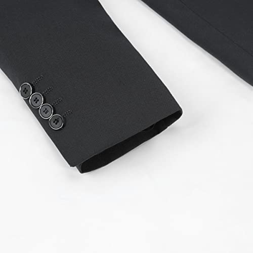 Sliktaa Boys Suits 2 Pieces Slim Fit One Button Notched Lapel Tuxedo Suits Wedding Performance Party Formal WearBlazer and Trousers, Black, 16 Years