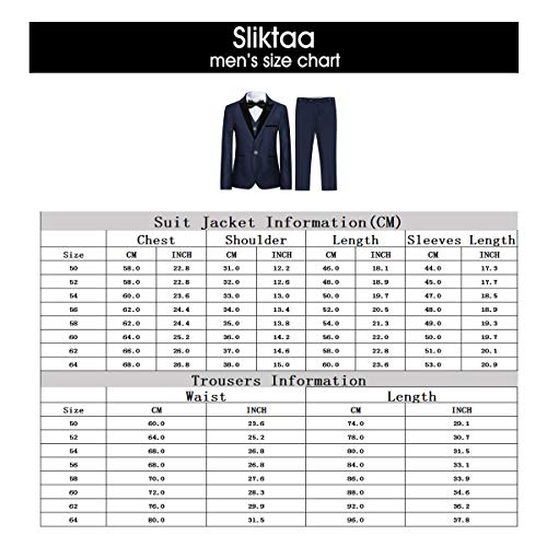 Sliktaa Boys 3 Pieces Suits Shawl Lapel Slim Fit Tux Jacket Vest Pants 6 Colors Prom Party Wedding Suit, Blue,12 Years