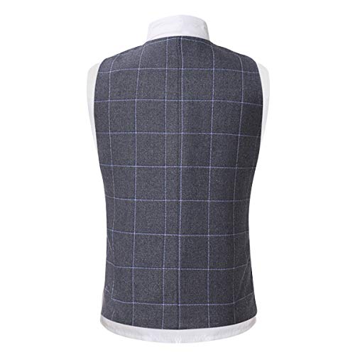 Boys Suits 3 Piece One Button Single Breasted Plaid Colour Suits Wedding Party Performance Blazer Vest Trousers, Grey, 16 Years