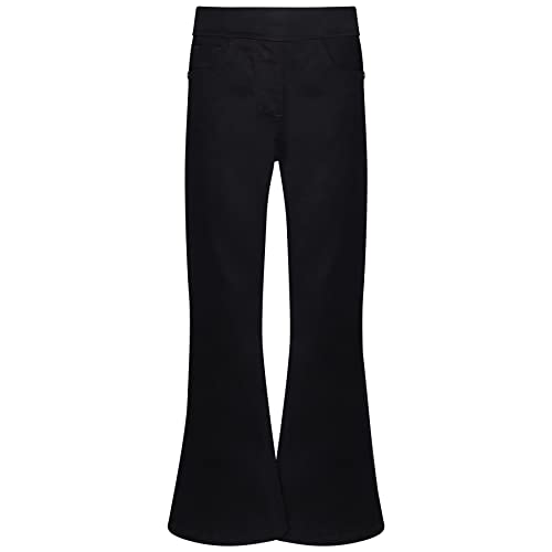 A2Z 4 Kids Girls Denim Jeans Comfort Stretchy Flared Bell Bottom Pants - Jeans JN36 Jet Black 9-10