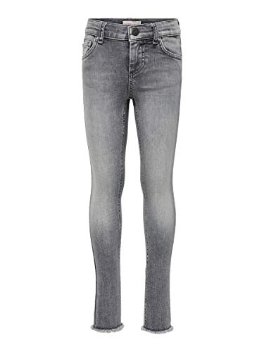 ONLY Girl's Konblush Skinny Raw Jeans 0918, Grey (Grey Denim Grey Denim), 146