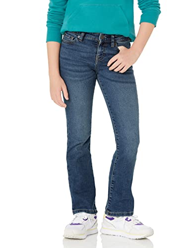 Amazon Essentials Girls' Slim Boot-Cut Stretch Jeans, Medium Wash, 8 Years Slim