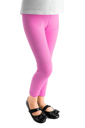 Frivolity Children Girls Full Length Plain Cotton Leggings, 12-13 Years, Light Pink