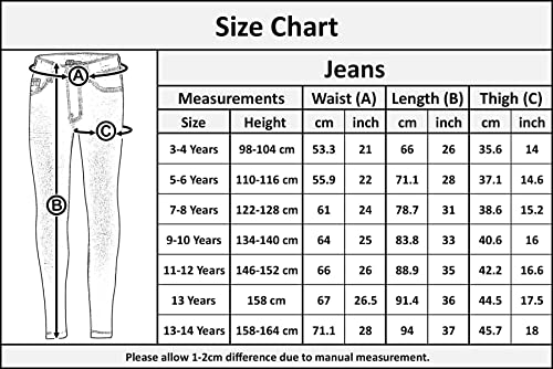 A2Z 4 Kids Girls Stretchy Pants Kids Denim Fashion Trousers - Girls Jeans Ripped Light Blue 11-12