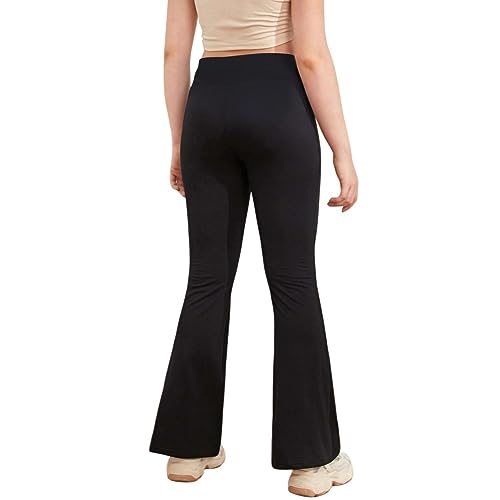 Girl's Leggings Solid Color Flare Pants Kids Dance Workout Yoga Bootcut Active Leggings Full Length Bell Bottoms