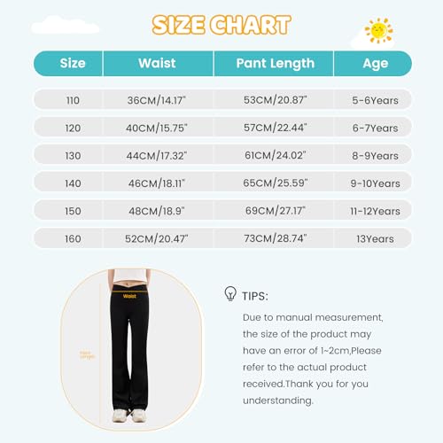 Girl's Leggings Solid Color Flare Pants Kids Dance Workout Yoga Bootcut Active Leggings Full Length Bell Bottoms